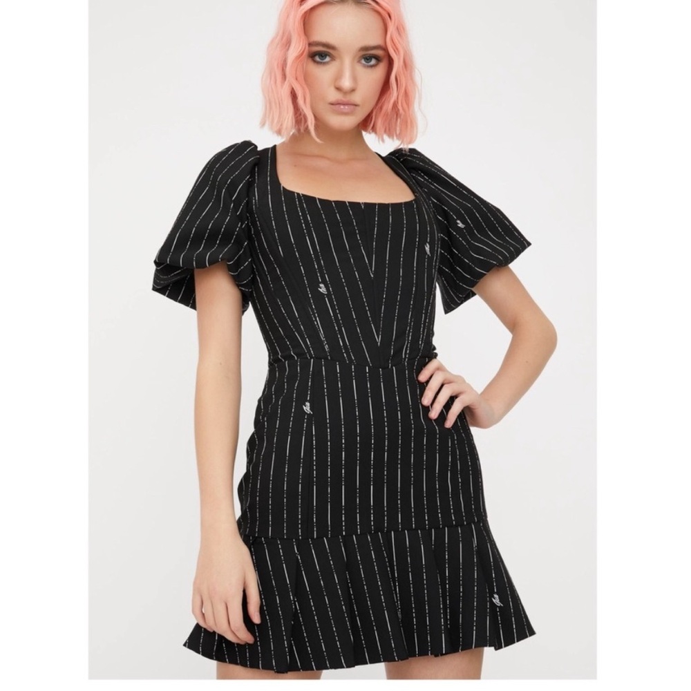 I.AM.GIA Dress Womens Medium Chelsey Pinstripe Corset Mini Revolve